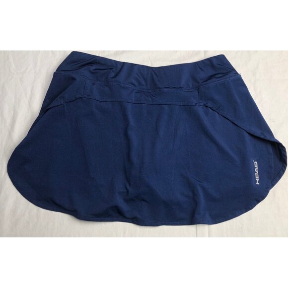 Head Navy Blue Size Small Athletic Skort Skirt Logo Stretch Elastic Woman - Picture 8 of 10